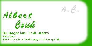 albert csuk business card